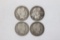 (4) 1909 Barber Silver Half Dollars