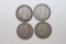 (4) 1909 Barber Silver Half Dollars