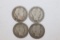 (4) 1910-S Barber Silver Half Dollars