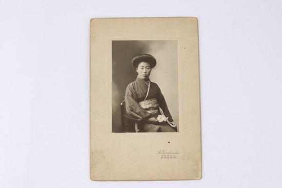 1800's Japanese Geisha Girl Cabinet Photo