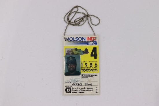 1986 Toronto Molson Indy Race Pass/ID
