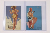 (2) Mutoscope Pin-up Girl Arcade Cards