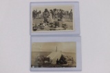 (2) Antique Postcards Indians Cooking Dog