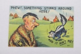 WWII Hitler/Skunk Propaganda Postcard