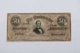 1864 Civil War Confederate CSA $50 Note