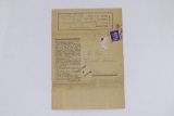 Nazi Conc. Camp Auschwitz Letter