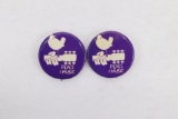 (2) Woodstock Rock Festival Pins/Buttons