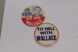 Wallace (2) Unique Pin-Backs