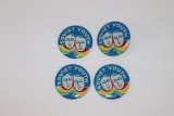 Soviet Youth Lot of (4) Rare Pin-Backs