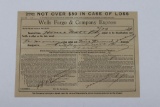 Wells, Fargo 1914 Shipping Receipt