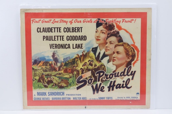 "So Proudly We Hail" War Movie Poster