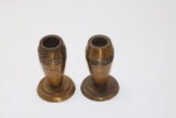 WWII Trench Art Mortar Shell Candlesticks