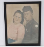 WWII US Army Soldier/Wife Framed Photo