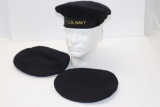 (3) WWII USN Flat Hats