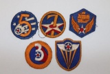 (5) WWII AAF/Army Air Corps Patches