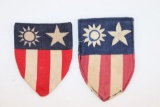 2 WWII CBI Printed Theater Made Patches