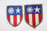 (2) WWII CBI US Made patches