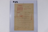 Flossenberg Concentration Camp Letter