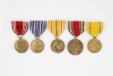 Lot (5) WWII U.S. Military Medals