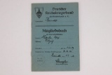Nazi 1936 Kyffhauserbund Dues Book