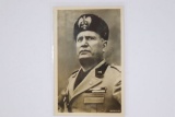 Nazi Benito Mussolini WWII Postcard