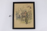 Orig. WWII Nazi Watercolor Army Painting