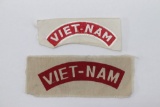 (2) Vietnam War 'Vietnam' Hat Tab Patches