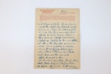 1941 Sachsenhausen Conc. Camp Letter