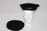 (2) Vintage USN WWII Style Flat Hats