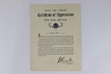 WWII Hap Arnold AAF War Svc. Certificate