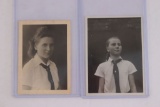 (2) Nazi BDM/HJ Girl Portrait Photos