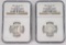 2008-S NGC Silver Quarters: Hawaii & Alaska