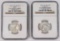 2008-S NGC Silver Quarters: Ohio & Louisiana