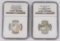 2008-S NGC Silver Quarters: New Hamp. & Virgina