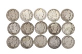 Group of (15) Barber Quarters w/Dates