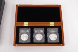 2006-2008 Satin Finish Silver Eagle 3-coin Set