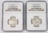 2008-S NGC Silver Quarters: Utah & Oklahoma