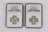 2008-S NGC Silver Quarters: Florida & Texas