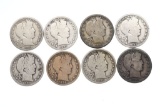 Group of (8) 1899-O Barber Half Dollars