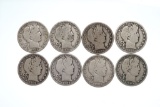 Group of (8) 1909 Barber Half Dollars