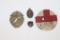 WWII Era Pins, Medal, German gas mask lens, etc