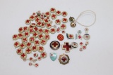 Vintage American Red Cross Pins/Buttons incl enamel