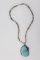 Navajo Silver & Large Turquoise Necklace