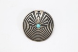 Native American Silver & Turquoise Broach