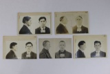 5 WWI Era Oregon St. Prison Mugshot Cards