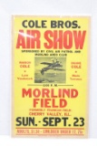 Cole Bros. Air Show Window Card Sign