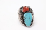 Silver & Turquoise Heavy Ring