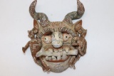 Vintage Mexican Folk Art Clay Mask