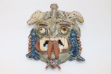 Vintage Mexican Folk Art Clay Mask