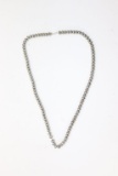 Large Navajo Sterling Silver Bead Necklace